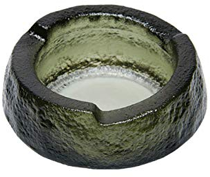 Ashtray Glas-Aschenbecher, cooler Kristall-Aschenbecher, Zuhause, Büro, Wohnzimmer, 12,7 cm, Desktop-Aschenbecher/Dunkelgrün/Bernstein/Grau Aschenbecher (Color : Grijs)