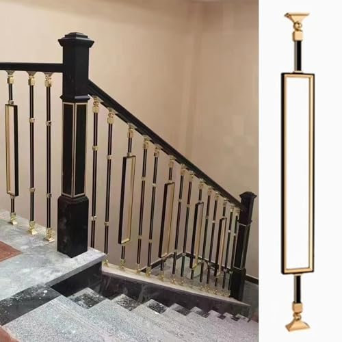Garde Corps Exterieur Rampe D'escalier Métallique Rectangulaire 1 2 5 10 Pc, Balustres Intérieurs Fuseaux Avec Support Ajustable Poteau De Fuseau, Main Courante Garde-corps Garde-fou Poteau ( Color :