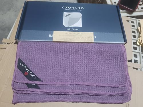 KYONANO Espresso Accessories, Barista Cloth 4 Pack(12''x12''), Coffee Accessories, Perfect Coffee & Espresso Machine Cleaning, Barista accessories for Clean Steam Wand