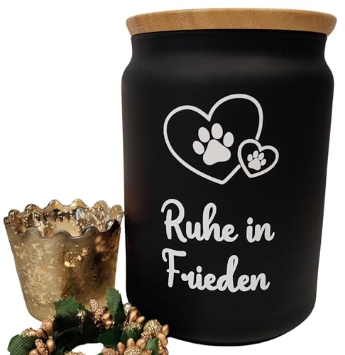 HOUSLY® Urne Hund | 1.1l - Für kleine und mittelgroße Hunde | Tierurnen für Hunde | Andenken an verstorbenen Hund | Tierurnen für Katze | Urne Katze