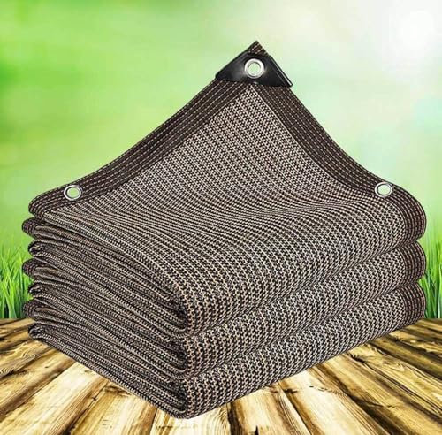 Voile d'ombrage 3x3 pour Tonnelle Toile Ombrage Toile Pergola Filet d'ombrage 90% Renforce ÉPaissir Voile Ombrage Filet pour Jardin Balcon Garage Ferme Voitures Poulailler,brown-6x6m