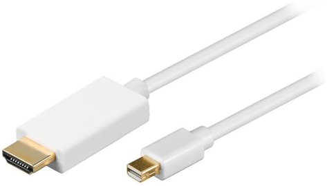 Visiodirect Câble Adaptateur Mini Display Port Male vers HDMI Male Thunderbolt à HDMI Blanc pour MacBook Air
