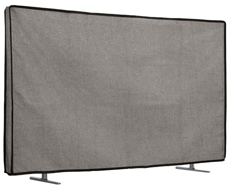 kwmobile Funda para Monitor 43 TV - Protector Antipolvo y antihuellas de Lino para Pantalla de TV - Gris Oscuro