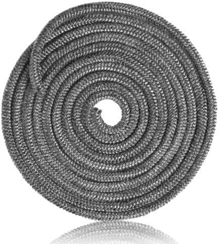 Cuerda de Sellado de Fibra de Vidrio, Cuerda Fibra de Vidrio, Cuerda para Sellar Hornos, Cinta Redonda de Sellado, Vidrio Reemplazo Junta para Chimeneas y Estufa de Leña (6 mm x 2,5 m)