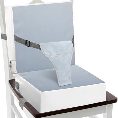 Sitzerhöhung Stuhl Kind, 3-Punkt Schnalle Stärkere Sicherheit einfache Reinigung Kinder Booster Sitz Verstellbare Sitzgurte Für Rutschfeste Unterseite (Blau)