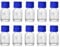 Kestun 10 Packs Reagent Media Storage Bottles, 25ml Borosilicate Glass Graduated Round Bottles with GL25 Blue Screw Cap for Lab Water Reagent Liquids (Clear, 25ML)