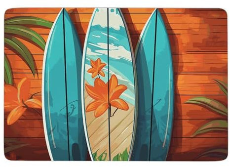 Teppich, Surfbrett auf Holzteppichen, für Wohnzimmer, Bauernhaus-Teppich, moderner Teppich für Schlafzimmer, Esszimmer, Büro, Küche, waschbar, 152,4 x 101,6 cm