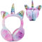 BTHRORO Einhorn Winter Ohrenschützer für Mädchen, Süße Plüsch Ohrenwärmer Faltbare Warme Ohrenschützer Outdoor Ohrenwärmer Kalte Winterzubehör für Frauen Mädchen