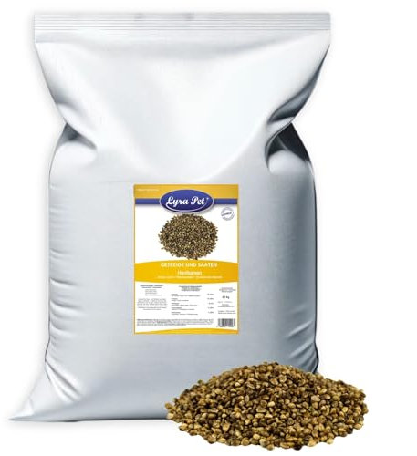 Lyra Pet® 25 kg Hanfsamen | Reich an Proteinen & Omega-3-Fettsäuren | Ballaststoffreiches Futter für Wildvögel, Pferde & Nager | Nährstoffreiches, Ganzjähriges Vogelfutter | Ideal als Ergänzung