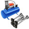 Compresor de aire de 6 l + 4 bocinas de tubo, compresor de bomba de aire 150 psi, compresores resistentes a las vibraciones para neumáticos de coche, motores de coche, bicicletas, 46 x 20,5 x 24 cm