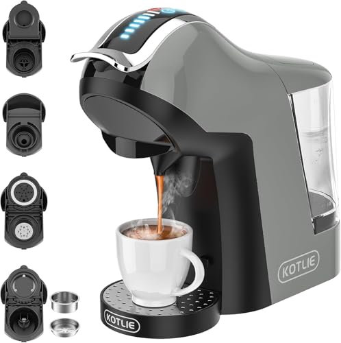 KOTLIE 19Bar 5en1 Máquina de Café Espresso Multicápsulas (Gris)