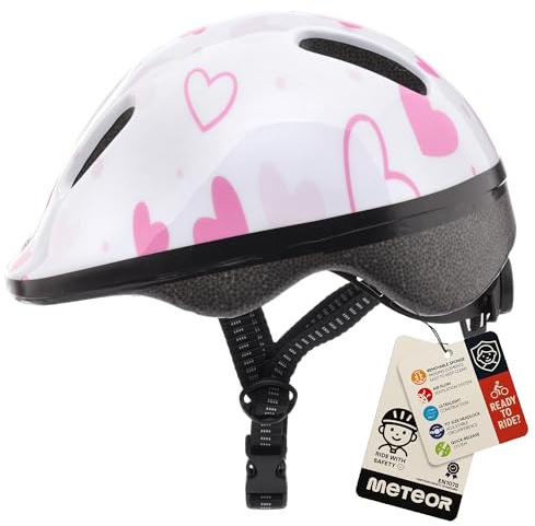 meteor Kinder fahrradhelm ab 1 Jahr – sicherer & stoßdämpfender Kinderhelm mit verstellbarem Headlock - waschbarem Fahrrad Helm Innenfutter – optimaler Schutz & leichtes Design für Baby-Abenteurer