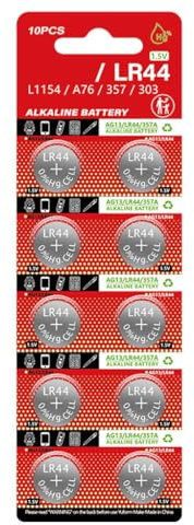 HINAYOSAN Pack of 10pcs/sheet LR44 Alkaline Button Batteries 1.5V Coin Cell Battery for Watches Calculators and Digital Cameras