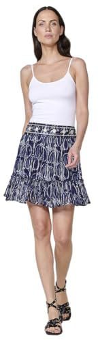Koroshi Kurzer Rock aus blauem Chiffon für Damen, Blau, blau, 40