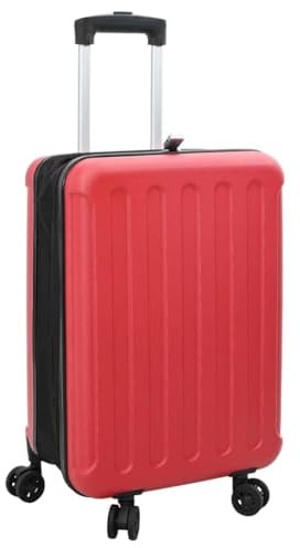 vidaXL Koffer mit Schloss Rot 43 x 27 x 66 cm ABS Kunststoff, Moderne rechteckige Reisetasche, kompakter Koffer, langlebig, stylische Lösung für Dein Gepäck
