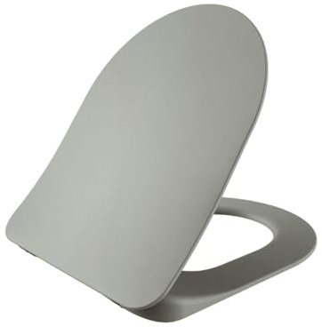 Creavit WC Sitz Duroplast Oval 36 x 44,5 x 2 cm, Kühles Grau | Softclose Absenkautomatik, Quick Release Funktion, einfache Reinigung, stabile Standardbefestigung