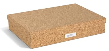 BIGSO SVERKER Dokumentenbox A3 – Aufbewahrungsbox mit Deckel und Griff – Schreibtischablage für Unterlagen, Skizzen & Dokumente – Archivbox aus recycelter Faserplatte und Papier – Kork