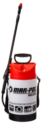 Atomizador pulverizador manual | de 5 litros | Presión máxima 3 bar | Lanza metálica 55 cm | Tubo 130 cm | Boquilla ajustable