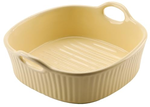 Plat à gratin Airfryer, plat à gratin en céramique, petit plat à gratin avec poignées en céramique, moule à lasagnes carré pour lasagnes, tiramisu, moule à pâtisserie 20 x 20 cm