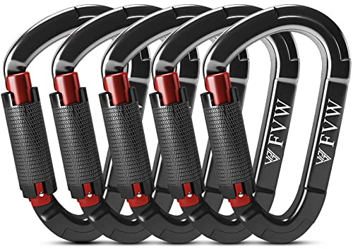 25KN Karabiner Klettern Kletterausrüstung,Locking Kletterkarabiner Clips für Hängematten, Schaukel, Locking Hundeleine und Geschirr, Camping, Wandern & Utility