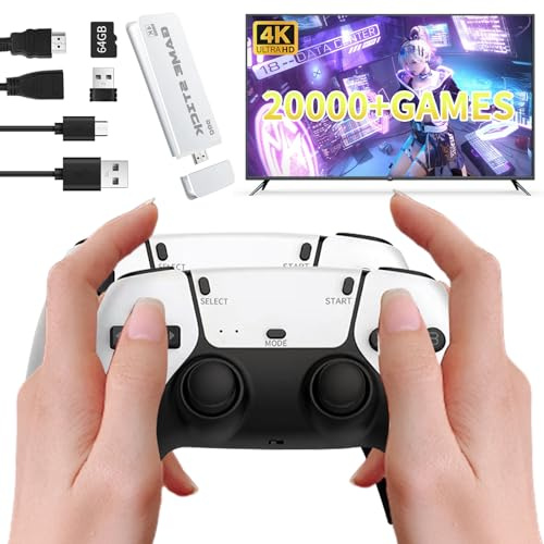 HigoYXP Retro Game Console, Plug & Play Games Console, Retro Game Stick Pro Built with 20000+ Classic Games, HDMI 1080P Output, Wireless Retro Game Stick with Dual 2.4GHz Wireless Controllers