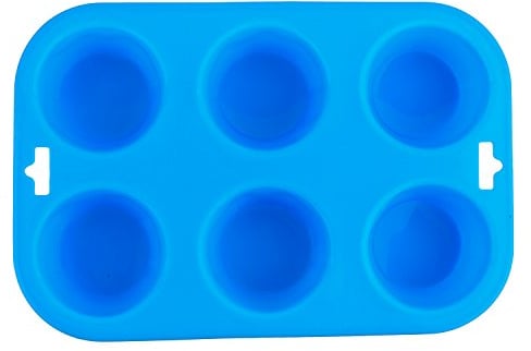 Selecto Bake - 6 Cup Silicone Bun/Muffin Mould - Non Stick Tray Baking (Blue)