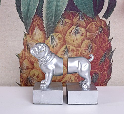 Mopsfigur Buchstützen Mops Silber Buchständer Pug Figur Carlin cw985 Palazzo Exklusiv