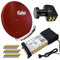 PremiumX Satelliten-Komplettanlage Fuba DAA 850 R Satellitenschüssel Alu Rot 5/12 Multischalter LNB F-Stecker, 1 SAT 12 Teilnehmer