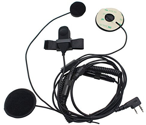 GoodQbuy Full Face Moto Motorcycle Bike Helmet Earpiece Headset Mic Microphone For KENWOOD QUANSHENG TYT BAOFENG UV5R 666s 888S Retevis H-777 2 Way Radio Walkie Talkies