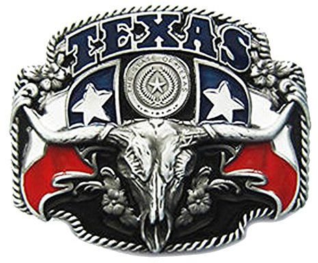 LKMY Gürtelschnalle mit 3D-Bullenkopf-Motiv, für Herren, Western-Stil, Vintage-Stil, graviert, Goldhorn, Stierkopf, Rodeo, Cowboy, Rot