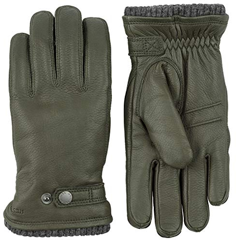 Hestra Utsjö Lederhandschuhe Handschuhe Fingerhandschuhe Herren - mit Futter Herbst-Winter Winter - 8 HS dunkelgrün