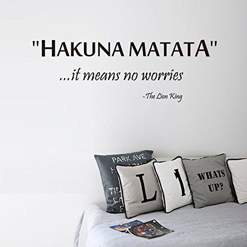 ufengke Wandtattoos Hakuna Matata Sprüche & Zitate Wandaufkleber Wandstickers Inspirierende Worte Buchstaben Dekorative Wandbild für Wohnzimmer Schlafzimmer