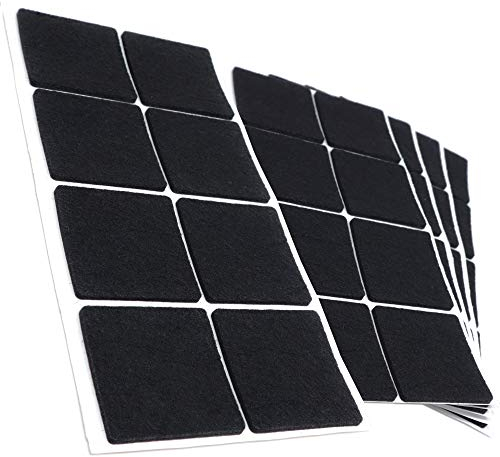 Adsamm® / 40 x Selbstklebende Filzgleiter/Schwarz / 50x50 mm/Quadratisch/Möbelgleiter aus Filz mit 3.5 mm Stärke/Möbel- und Bodengleiter