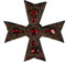 Perlen Rot Gold Kreuz Abzeichen Jacke Patches Applikation Motiv Scrapbooking Abzeichen Nähen auf Kleidung Schuhe verziert 1 Stück