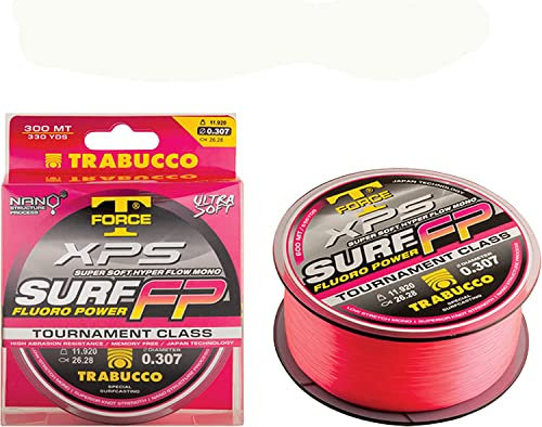 filo pesca surfcasting trabucco xps surf fp metri 600 alta visibilita rosso mare (0,22)