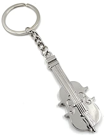 Onwomania - -Bass Cello Gitarre Schlüsselanhänger - Metall Glücksbringer ideal als Geschenk z.B. für den besten Freund, die beste Freundin, Mama - Für Männer, Frauen & Kinder