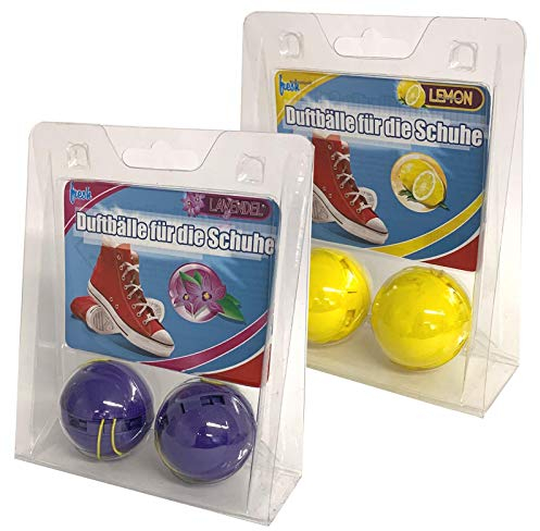 2er Set Schuh Deo Duftball Geruchsstopp | Schuhdeo Schuhdesinfektion Lavendel Zitone | Schuhpflege Sportschuhe Reiniger