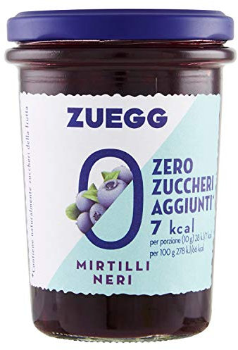 Zuegg Preparazione ai Mirtilli Neri Zero Zuccheri Aggiunti, 220g
