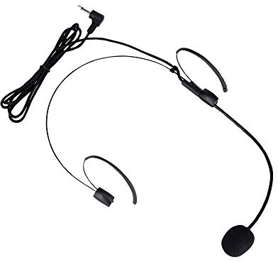 celexon Headset mit Richtcharakteristik und Windschutz - mit Kabel ca. 1m - 3,5mm Klinke, max. >110dB Schalldruck - schwarz