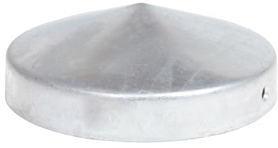Lot de 4 capuchons de poteau ronds en acier galvanisé au feu, 121 mm de diamètre