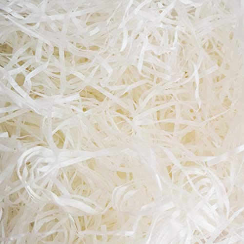 Emartbuy 200 grams Shredded Paper, Ideal for Gift Decoration, Hamper Filling and Gift Packaging - Cream