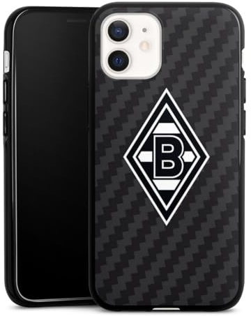 Silikon Hülle kompatibel mit Apple iPhone 12 Mini Case schwarz Handyhülle Gladbach Borussia Mönchengladbach Carbon