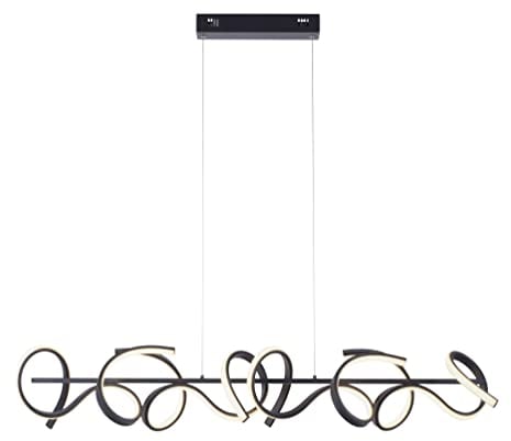 LeuchtenDirekt LED Pendelleuchte CURLS schwarz, Innenleuchte modern