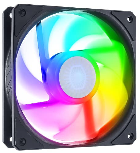 Cooler Master SickleFlow 120 ARGB Reverse Edition Square Frame Fan, Reverse Fan Blade, ARGB 3-Pin, Individually Customizable LEDs, Air Balance Blade, 120mm PWM for Case & Liquid Radiator