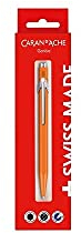 Caran d'Ache 0849.630 849.630 Stylo à bille rétractable, en métal, orange fluo, dans un étui blister, couleur de l'encre : bleu, dimensions : env. 14 cm
