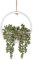 Floweroyal 1 Piezas Plantas Colgantes Suculentas Artificiales Cadena de Perlas Falsas de 12.2'' en Maceta con Cordón de 8.3'' por Decoración de Pared para Interiores y Exteriores.