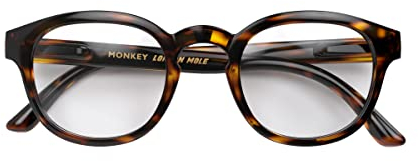 LONDON MOLE Brillen | Monalux Lesebrille | Quadratische Gläser | Coole Leser | Designer-Brille | Herren/Damen-Lesebrille | Unisex | Federscharniere | Schildpatt | Vergrößerung +1,5