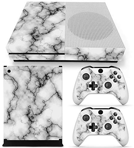 Pellicola protettiva lucida in vinile con decalcomania/adesivi per Xbox One S Slim Console + 2 controller (marmo mimetico)