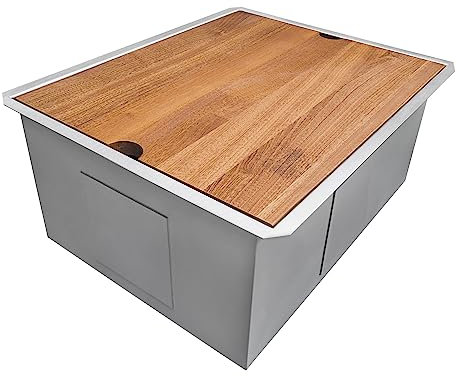 Ruvati 18 x 19 inch Workstation Bar Prep Sink Undermount 16 Gauge Ledge Stainless Steel Single Bowl - RVH8319