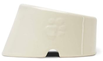 Scruffs Icon Slanted Stoneware Dog Bowl for Flat Faced Dogs 18 cm x 15 cm x 10.5 cm Cream
